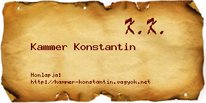 Kammer Konstantin névjegykártya